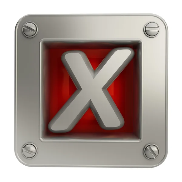 3D button icon with cross symbol — Stock Photo, Image