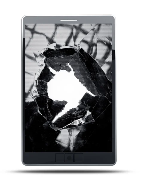 Pad met gebroken touchscreen — Stockfoto