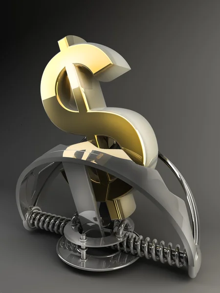 US dollar symbol in the trap 3d. high resolution — Stock Photo, Image