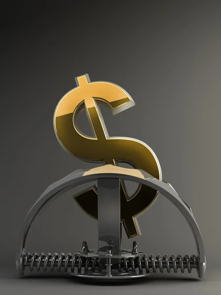 Oss dollar symbol i fällan 3d. hög upplösning — Stockfoto