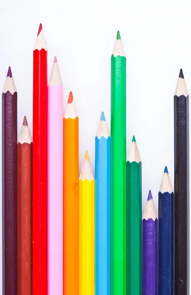 Ensemble de crayon de couleur isolé sur fond blanc — Photo