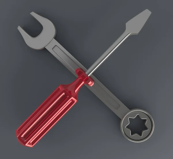 Screwdriver and Wrench Icon — Stock Photo, Image