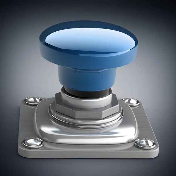 Blue button closeup — Stock Photo, Image