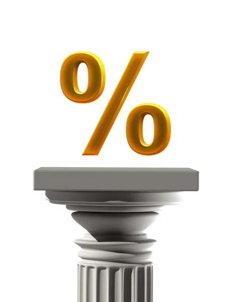 Kolumna cokole z symbolem procentu — Zdjęcie stockowe