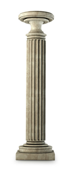 Classic Marble Column on white.