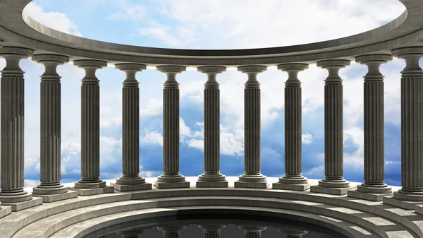 Fundo abstrato com céu e colunas antigas é estilo antigo . — Fotografia de Stock