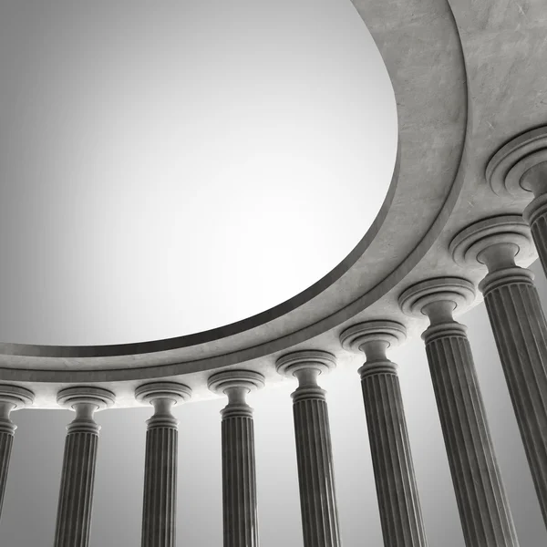 Eski sütunları olan antik stili.