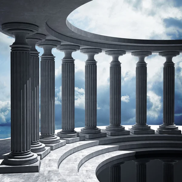 arka plan gökyüzü ve eski sütunlar ile antik tarzıdır.
