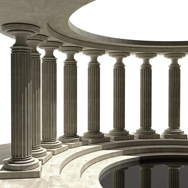 Eski sütunları olan antik stili.