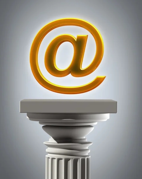 Column Pedestal with E-mail symbol — Stock Photo, Image