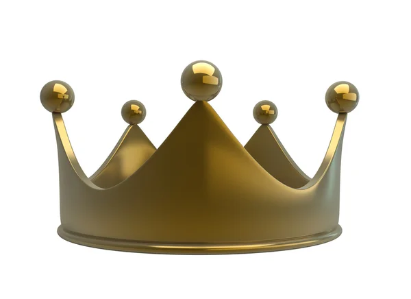 Ізольована золота корона 3d рендеринг — стокове фото