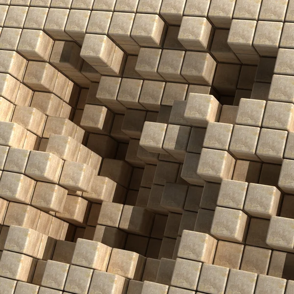 Abstract background smooth cubes sepia tone. — Stock Photo, Image