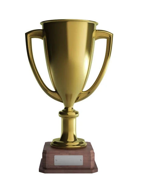 3D illustration golden trophy — Stock Photo, Image