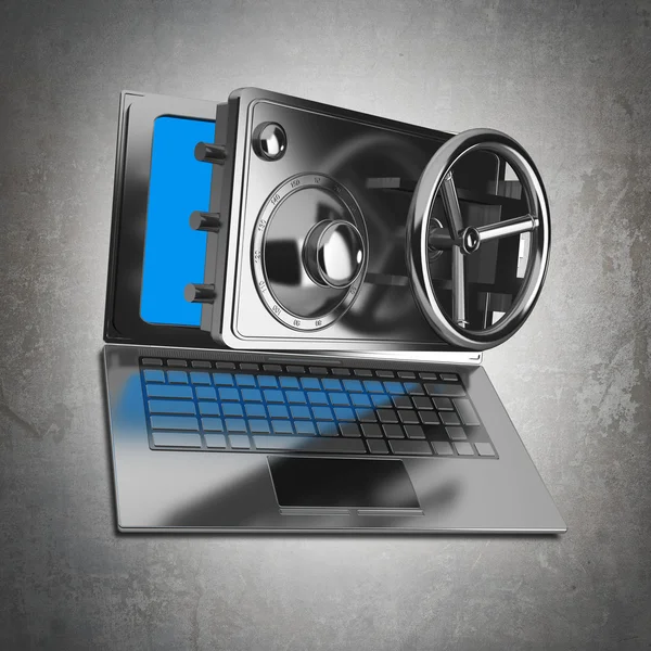 Sejf streszczenie laptopa (koncepcja) — Zdjęcie stockowe