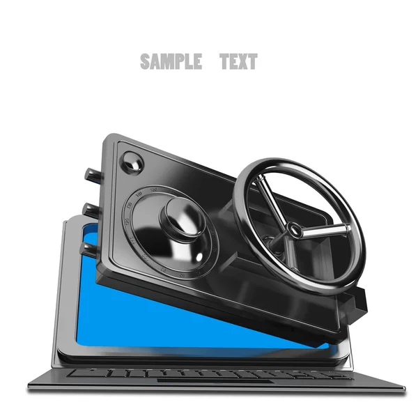 Abstrato laptop seguro (conceito ) — Fotografia de Stock