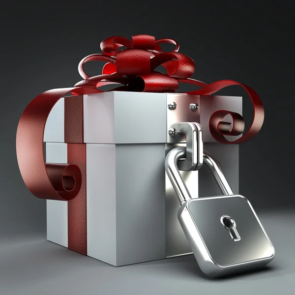 Gift box with the lock — Stock Photo, Image