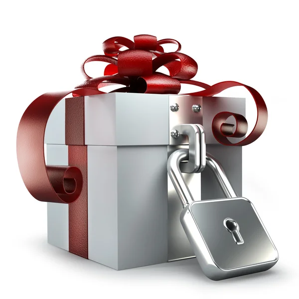 Gift box with the lock — Stock Photo, Image