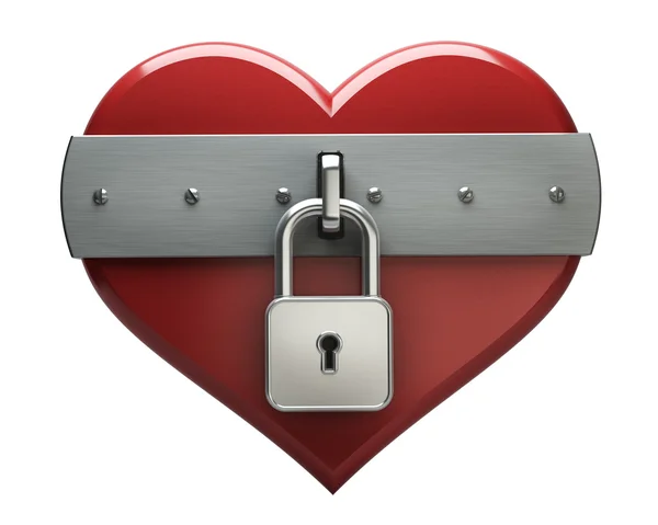 Heart is closed to lock — Stock Photo, Image