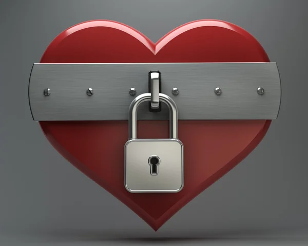 Heart is closed to lock — Stock Photo, Image