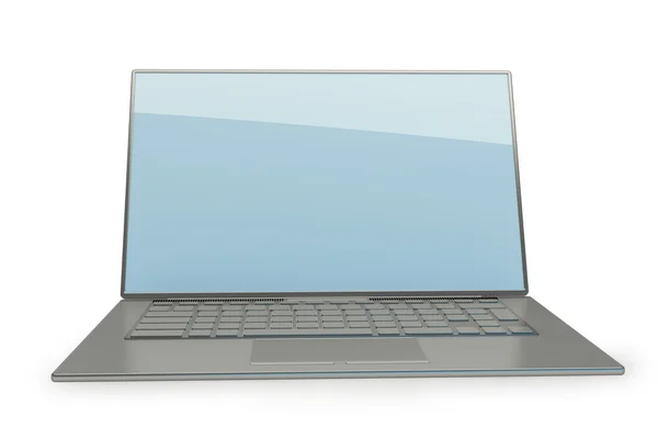 3d rendering of a laptop with blue screen — Stock Photo, Image