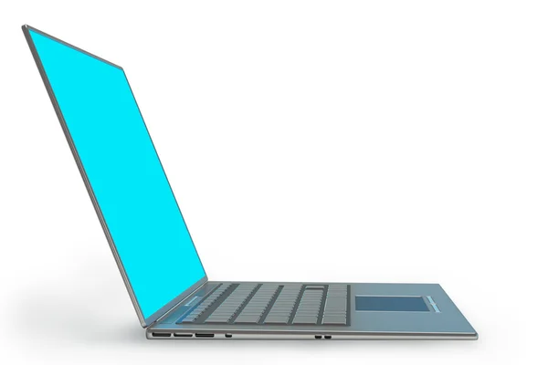 3d rendering of a laptop with blue screen — Stock Photo, Image