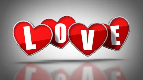 Word "Love" from hearts letters. — Stock Photo, Image