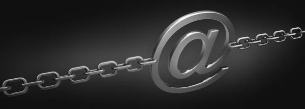 Email symbol with chain — Stock Photo, Image