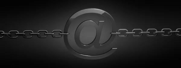 Email symbol with chain — Stock Photo, Image
