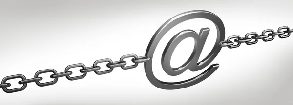 Email symbol with chain — Stock Photo, Image