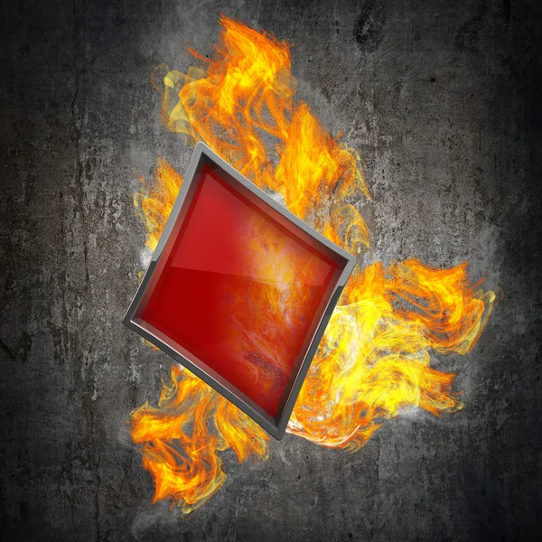 Symbol karty s plamenem. — Stock fotografie