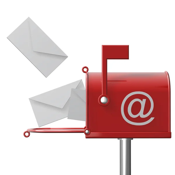 Caixa de correio com letras voadoras — Fotografia de Stock