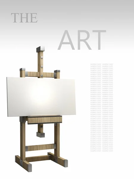 Wooden easel with blank canvas — Stock Photo, Image