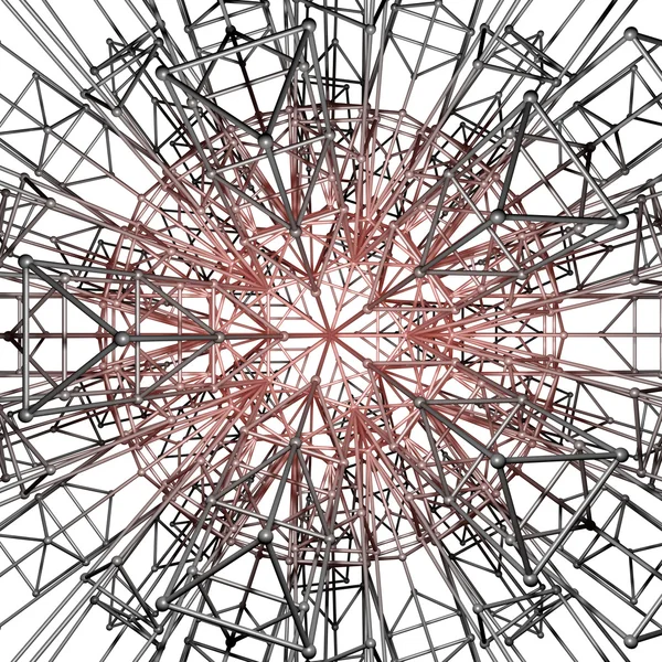 3D render gümüş parlak molekül yapısı