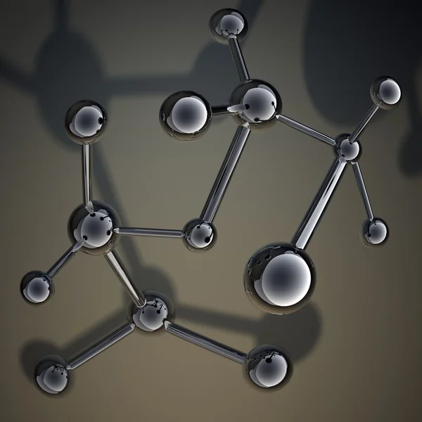 背景にシンプルな鋼分子構造 3 d — ストック写真