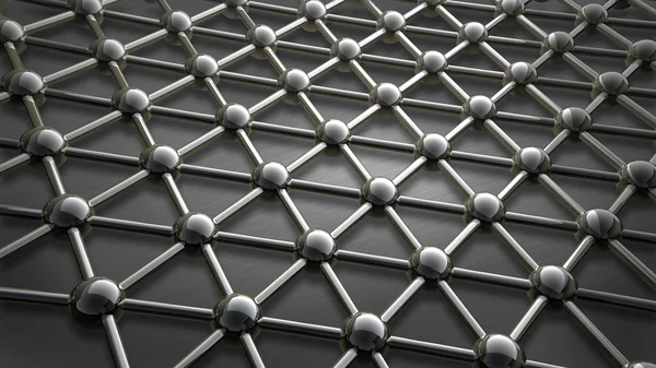 basit çelik moleküler yapısı üzerinde kırmızı arka plan 3d