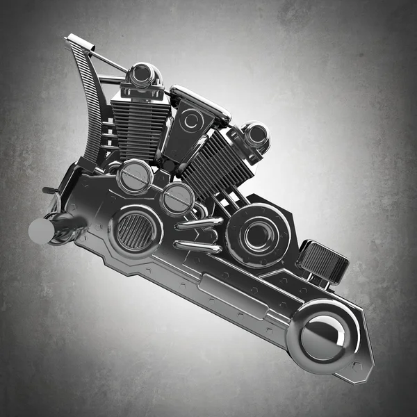 Krom motosiklet motoru.