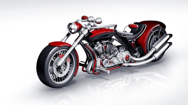 concept motorcycle isolated on white background