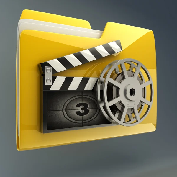 Yellow folder clap board with countdown — Stock Photo, Image
