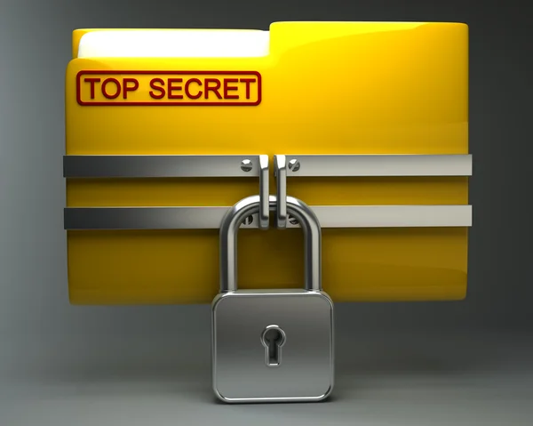 Folder with closed padlock (Top secret) — Stock Photo, Image