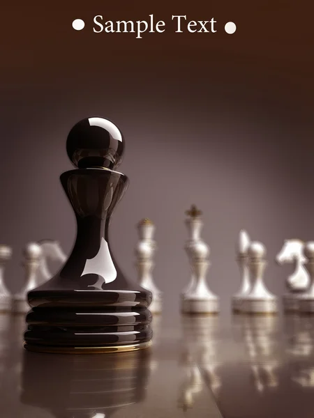 Black chess pawn background 3d illustration. high resolution — Stock Photo, Image