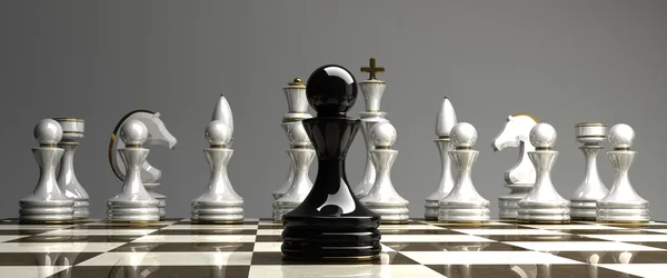 Black chess pawn background 3d illustration. high resolution — Stock Photo, Image