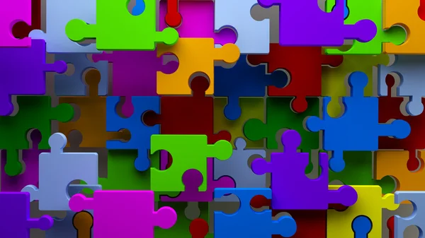 Puzzle colorido fondo abstracto 3d. Concepto de equipo —  Fotos de Stock