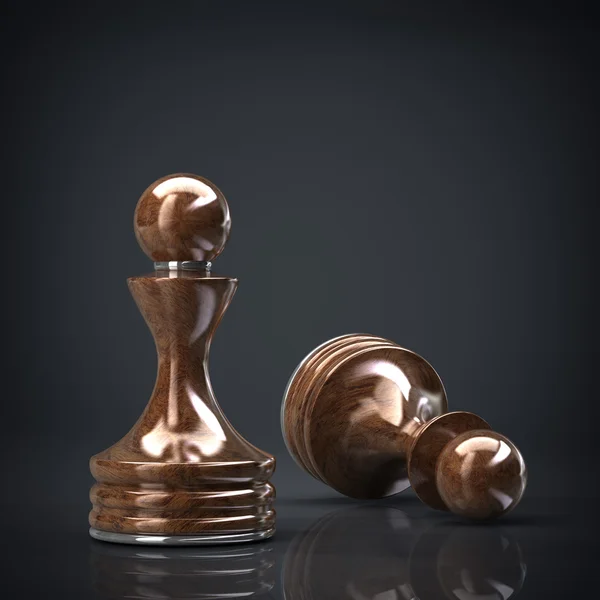 Chess Pawn wooden High resolution. 3D image — Stock Photo, Image