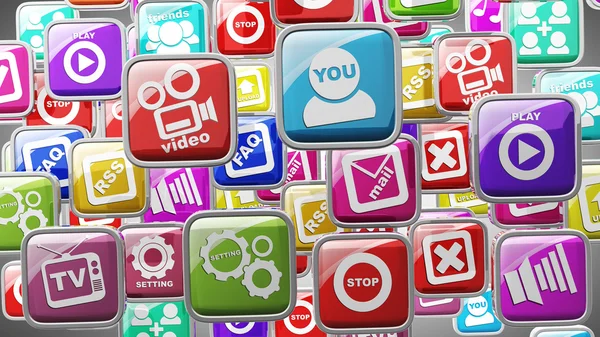 APPS icons abstract background High resolution 3d render — Stock Photo, Image