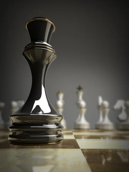 BLACK chess queen background — Stock Photo, Image