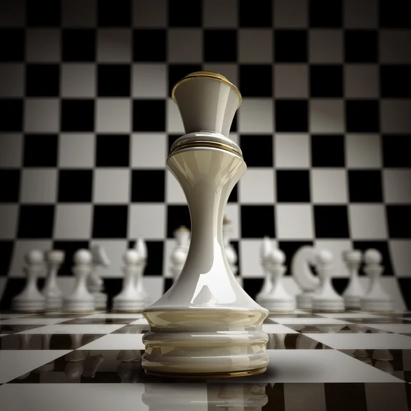 Closeup white chess Queen background — Stock Photo, Image