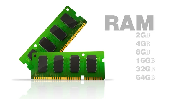 Computer RAM Memory Cards — Stock Photo, Image