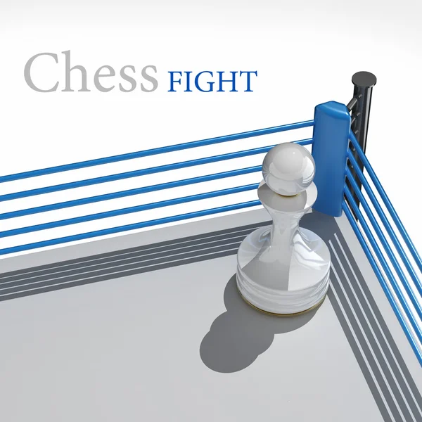 Concept. chess pawn on a boxing ring — Stock Photo, Image