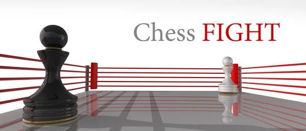 concept. chess pawn on a boxing ring