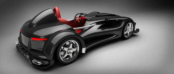 Noir voiture de sport road-star 3d rendu — Photo